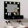 Image de vidaXL Armoire à miroir avec LED noir 60x31,5x62 cm