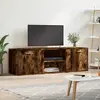Image de vidaXL Meuble TV chêne fumé 120x34x37 cm bois d'ingénierie