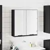 Image de vidaXL Armoire à miroir de salle de bain noir bois d ingénierie
