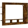 Image de vidaXL Meuble TV chêne fumé 152x22x113 cm bois d'ingénierie
