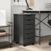 Image de vidaXL Armoire roulante avec tiroirs MOSS gris bois de pin solide