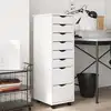 Image de vidaXL Armoire roulante avec tiroirs MOSS blanc bois de pin solide