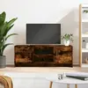 Image de vidaXL Meuble TV chêne fumé 102x30x37,5 cm bois d'ingénierie