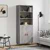 Image de vidaXL Buffet haut Sonoma gris 69,5x34x180 cm Bois d'ingénierie