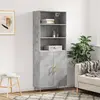 Image de vidaXL Buffet haut Gris béton 69,5x34x180 cm Bois d'ingénierie