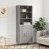 Image de vidaXL Buffet haut Sonoma gris 69,5x34x180 cm Bois d'ingénierie