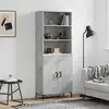 Image de vidaXL Buffet haut Gris béton 69,5x34x180 cm Bois d'ingénierie
