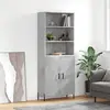 Image de vidaXL Buffet haut Gris béton 69,5x34x180 cm Bois d'ingénierie