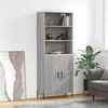 Image de vidaXL Buffet haut Sonoma gris 69,5x34x180 cm Bois d'ingénierie
