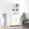 Image de vidaXL Buffet haut Blanc 69,5x34x180 cm Bois d'ingénierie