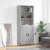 Image de vidaXL Buffet haut Gris béton 69,5x34x180 cm Bois d'ingénierie