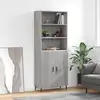 Image de vidaXL Buffet haut Sonoma gris 69,5x34x180 cm Bois d'ingénierie