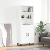 Image de vidaXL Buffet haut Blanc 69,5x34x180 cm Bois d'ingénierie