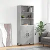Image de vidaXL Buffet haut Gris béton 69,5x34x180 cm Bois d'ingénierie