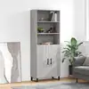 Image de vidaXL Buffet haut Sonoma gris 69,5x34x180 cm Bois d'ingénierie