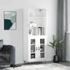 Image de vidaXL Buffet haut Blanc 69,5x34x180 cm Bois d'ingénierie
