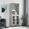 Image de vidaXL Buffet haut Gris béton 69,5x34x180 cm Bois d'ingénierie