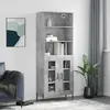 Image de vidaXL Buffet haut Gris béton 69,5x34x180 cm Bois d'ingénierie