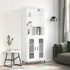 Image de vidaXL Buffet haut Blanc 69,5x34x180 cm Bois d'ingénierie