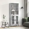Image de vidaXL Buffet haut Gris béton 69,5x34x180 cm Bois d'ingénierie