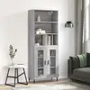 Image de vidaXL Buffet haut Sonoma gris 69,5x34x180 cm Bois d'ingénierie