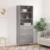 Image de vidaXL Buffet haut Sonoma gris 69,5x34x180 cm Bois d'ingénierie