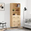 Image de vidaXL Buffet haut Chêne sonoma 69,5x34x180 cm Bois d'ingénierie