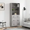 Image de vidaXL Buffet haut Sonoma gris 69,5x34x180 cm Bois d'ingénierie