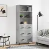 Image de vidaXL Buffet haut Gris béton 69,5x34x180 cm Bois d'ingénierie