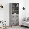 Image de vidaXL Buffet haut Sonoma gris 69,5x34x180 cm Bois d'ingénierie