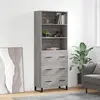 Image de vidaXL Buffet haut Sonoma gris 69,5x34x180 cm Bois d'ingénierie