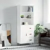 Image de vidaXL Buffet haut Blanc 69,5x34x180 cm Bois d'ingénierie