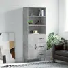 Image de vidaXL Buffet haut Gris béton 69,5x34x180 cm Bois d'ingénierie