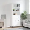 Image de vidaXL Buffet haut Blanc 69,5x34x180 cm Bois d'ingénierie