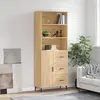 Image de vidaXL Buffet haut Chêne sonoma 69,5x34x180 cm Bois d'ingénierie