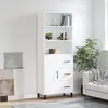 Image de vidaXL Buffet haut Blanc 69,5x34x180 cm Bois d'ingénierie