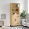 Image de vidaXL Buffet haut Chêne sonoma 69,5x34x180 cm Bois d'ingénierie