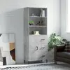 Image de vidaXL Buffet haut Gris béton 69,5x34x180 cm Bois d'ingénierie
