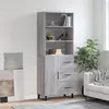Image de vidaXL Buffet haut Sonoma gris 69,5x34x180 cm Bois d'ingénierie