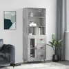 Image de vidaXL Buffet haut Gris béton 69,5x34x180 cm Bois d'ingénierie
