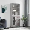 Image de vidaXL Buffet haut Sonoma gris 69,5x34x180 cm Bois d'ingénierie