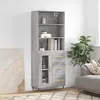 Image de vidaXL Buffet haut Sonoma gris 69,5x34x180 cm Bois d'ingénierie