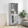 Image de vidaXL Buffet haut Gris béton 69,5x34x180 cm Bois d'ingénierie