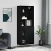 Image de vidaXL Buffet haut Noir 69,5x34x180 cm Bois d'ingénierie