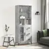 Image de vidaXL Buffet haut Gris béton 69,5x34x180 cm Bois d'ingénierie