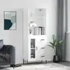 Image de vidaXL Buffet haut Blanc 69,5x34x180 cm Bois d'ingénierie