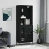 Image de vidaXL Buffet haut Noir 69,5x34x180 cm Bois d'ingénierie