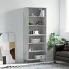 Image de vidaXL Buffet gris béton 69,5x32,5x180 cm bois d'ingénierie