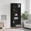 Image de vidaXL Buffet noir 69,5x32,5x180 cm bois d'ingénierie