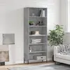 Image de vidaXL Buffet gris béton 69,5x32,5x180 cm bois d'ingénierie